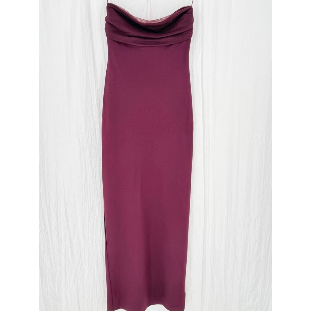 NEW Superdown Tierra Plum Strapless Maxi Dress Small - Picture 2 of 13